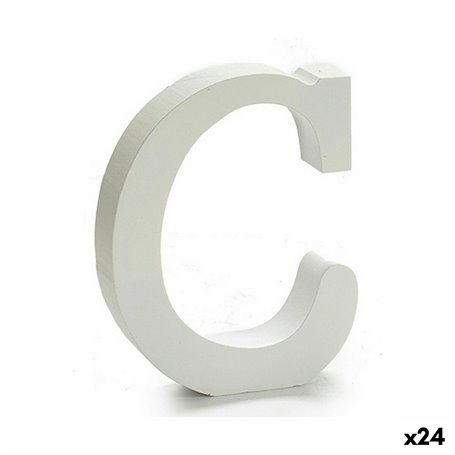 Lettre C Bois Blanc (2 x 16 x 14,5 cm) (24 Unités)