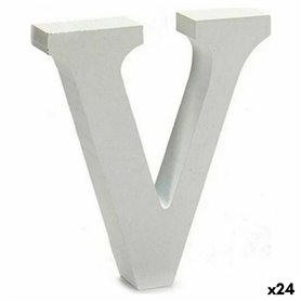 Lettre V 2 x 11 cm Bois Blanc (24 Unités)