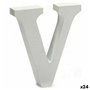 Lettre V 2 x 11 cm Bois Blanc (24 Unités)