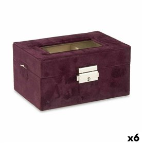 Boîte d'horloge Métal Bordeaux (16 x 8,5 x 11 cm) (6 Unités)