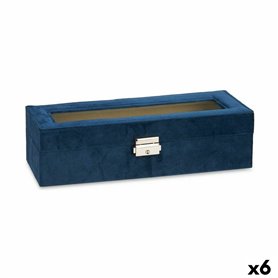 Boîte d'horloge Bleu Métal (30,5 x 8,5 x 11,5 cm) (6 Unités)