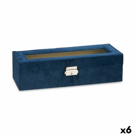 Boîte d'horloge Bleu Métal (30,5 x 8,5 x 11,5 cm) (6 Unités)