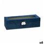 Boîte d'horloge Bleu Métal (30,5 x 8,5 x 11,5 cm) (6 Unités)