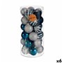 Lot de boules de Noël Bleu Argenté Plastique Ø 6 cm (6 Unités)