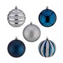 Lot de boules de Noël Bleu Argenté Plastique Ø 6 cm (6 Unités)