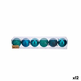 Lot de boules de Noël Bleu Plastique Ø 7 cm (12 Unités)