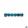 Lot de boules de Noël Bleu Plastique Ø 7 cm (12 Unités)