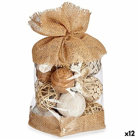 Boule Décorative Blanc Marron 13 x 29 x 13 cm (12 Unités)