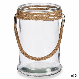 Bougeoir Transparent verre Herbier marin 12,5 x 17 x 12,5 cm (12 Unité