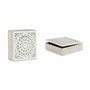 Boîte Décorative Blanc Bois 22 x 7,5 x 22 cm (4 Unités)