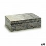 Boîte Décorative Gris Nacre noire Contre-plaqué 15,2 x 7,2 x 25 cm (4 