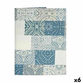 Nappe toile Antitaches Carrelage 140 x 180 cm Bleu (6 Unités)