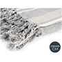 Foulard multi-usages Rayures 235 x 205 cm Blanc Gris (8 Unités)