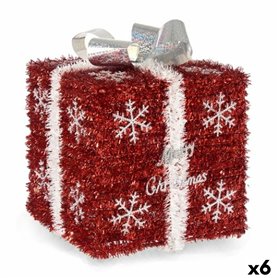 Boîte Cadeau Blanc Rouge Argenté polypropylène PET 20 x 23 x 20 cm (6 