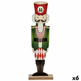 Figurine Décorative Casse-Noisette Blanc Noir Rouge Vert Bois 10 x 60 