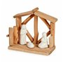 Crèche de Noël Blanc Naturel Bois Céramique 17 x 14,5 x 8 cm (2 Unités