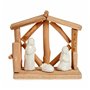 Crèche de Noël Blanc Naturel Bois Céramique 17 x 14,5 x 8 cm (2 Unités