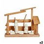 Crèche de Noël Blanc Naturel Bois Céramique 10 x 21 x 25 cm (2 Unités)