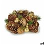 Bougeoirs de Noël Marron Transparent Doré 19 x 9 x 19 cm (4 Unités)