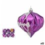 Lot de boules de Noël Diamant Violet Argenté Plastique 8 x 9 x 8 cm (1