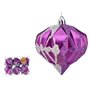 Lot de boules de Noël Diamant Violet Argenté Plastique 8 x 9 x 8 cm (1