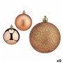 Lot de boules de Noël Cuivre Plastique Ø 7 cm (12 Unités)