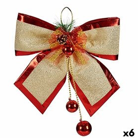 Lien Décorations de Noël Rouge Doré Plastique 33 x 9 x 33 cm (6 Unités