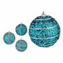 Lot de boules de Noël Avec relief Ø 8 cm Bleu PVC (12 Unités)