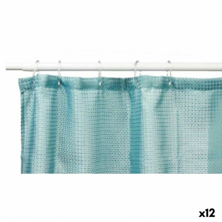 Rideau de Douche Points Vert turquoise Polyester 180 x 180 cm (12 Unit