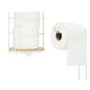 Porte-rouleaux pour Papier Toilette Blanc Métal Bambou 16,5 x 63,5 x 1