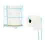 Porte-rouleaux pour Papier Toilette Bleu Métal Bambou 16,5 x 63,5 x 16