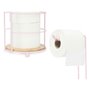 Porte-rouleaux pour Papier Toilette Rose Métal Bambou 16,5 x 63,5 x 16