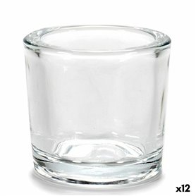 Bougeoir Transparent verre 6,5 x 6 x 6,5 cm (12 Unités)