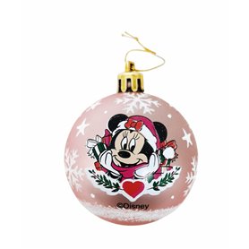 Boule de Noël Minnie Mouse Lucky 10 Unités Rose Plastique (Ø 6 cm)