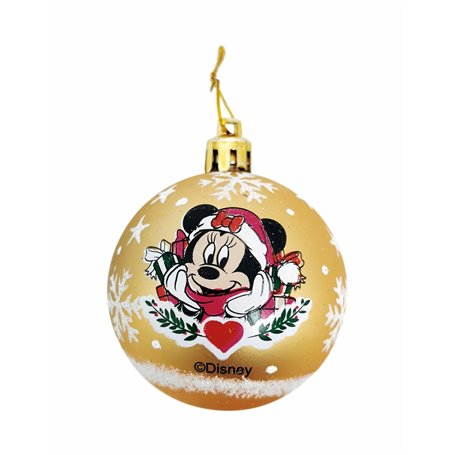 Boule de Noël Minnie Mouse Lucky Doré 10 Unités Plastique (Ø 6 cm)