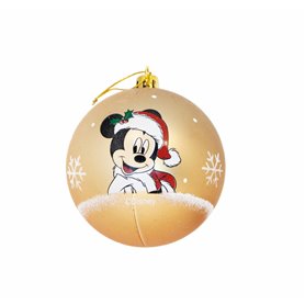 Boule de Noël Mickey Mouse Happy smiles Doré 10 Unités Plastique (Ø 6 