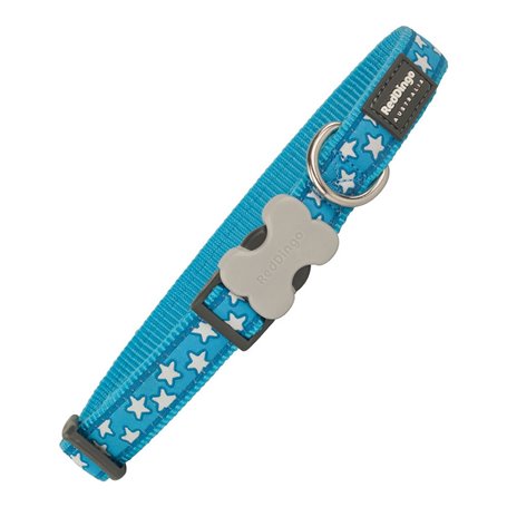 Collier pour Chien Red Dingo Style Turquoise Etoiles (2,5 x 41-63 cm)