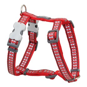 Harnais pour Chien Red Dingo Os Réfléchissant 25-39 cm Rouge