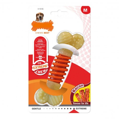 Jouet pour chien Nylabone Extreme Chew Pro Action Bacon Taille M Nylon