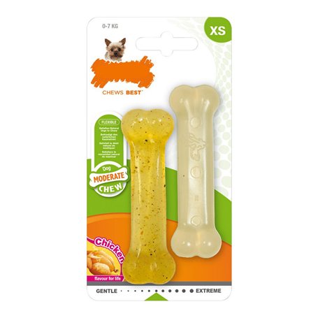 Jouet pour chien Nylabone Moderate Chew Twin Thermoplastique Poulet XS