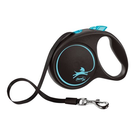 Laisse pour Chien Flexi BLACK DESIGN 5 m Bleu Taille S