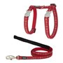 Harnais pour chat Red Dingo Style Rouge Sangle Empreinte d'animal