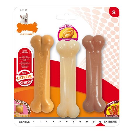 Jouet pour chien Nylabone Extreme Chew Value Pack Bacon Beurre de caca