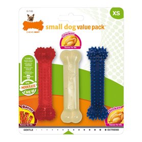 Jouet pour chien Nylabone Value Pack Bacon Taille S Poulet Thermoplast