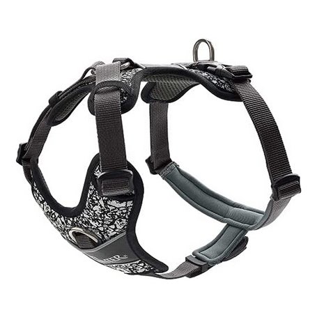 Harnais pour Chien Hunter Divo Réfléchissant Noir/Gris Taille S/M (52-