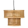 Suspension Noir Naturel Bois Bambou 220-240 V 34 x 34 x 26,5 cm