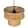 Suspension Noir Naturel Bois Bambou 220-240 V 34 x 34 x 26,5 cm