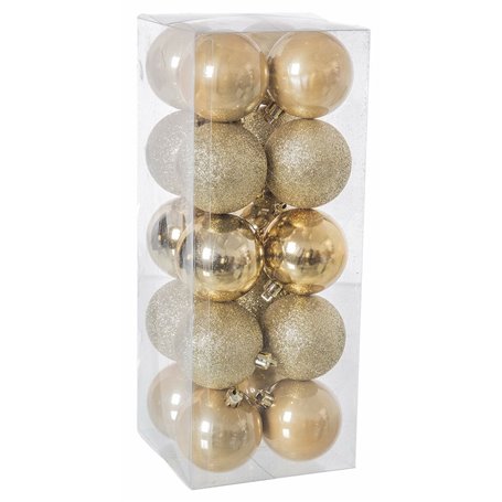 Boules de Noël Doré Plastique 6 x 6 x 6 cm (20 Pièces) (20 Unités)