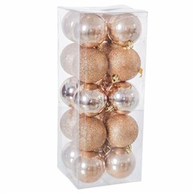 Boules de Noël Cuivre Plastique 6 x 6 x 6 cm (20 Unités)