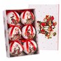 Boules de Noël Rouge Multicouleur Papier Polyfoam 7,5 x 7,5 x 7,5 cm (